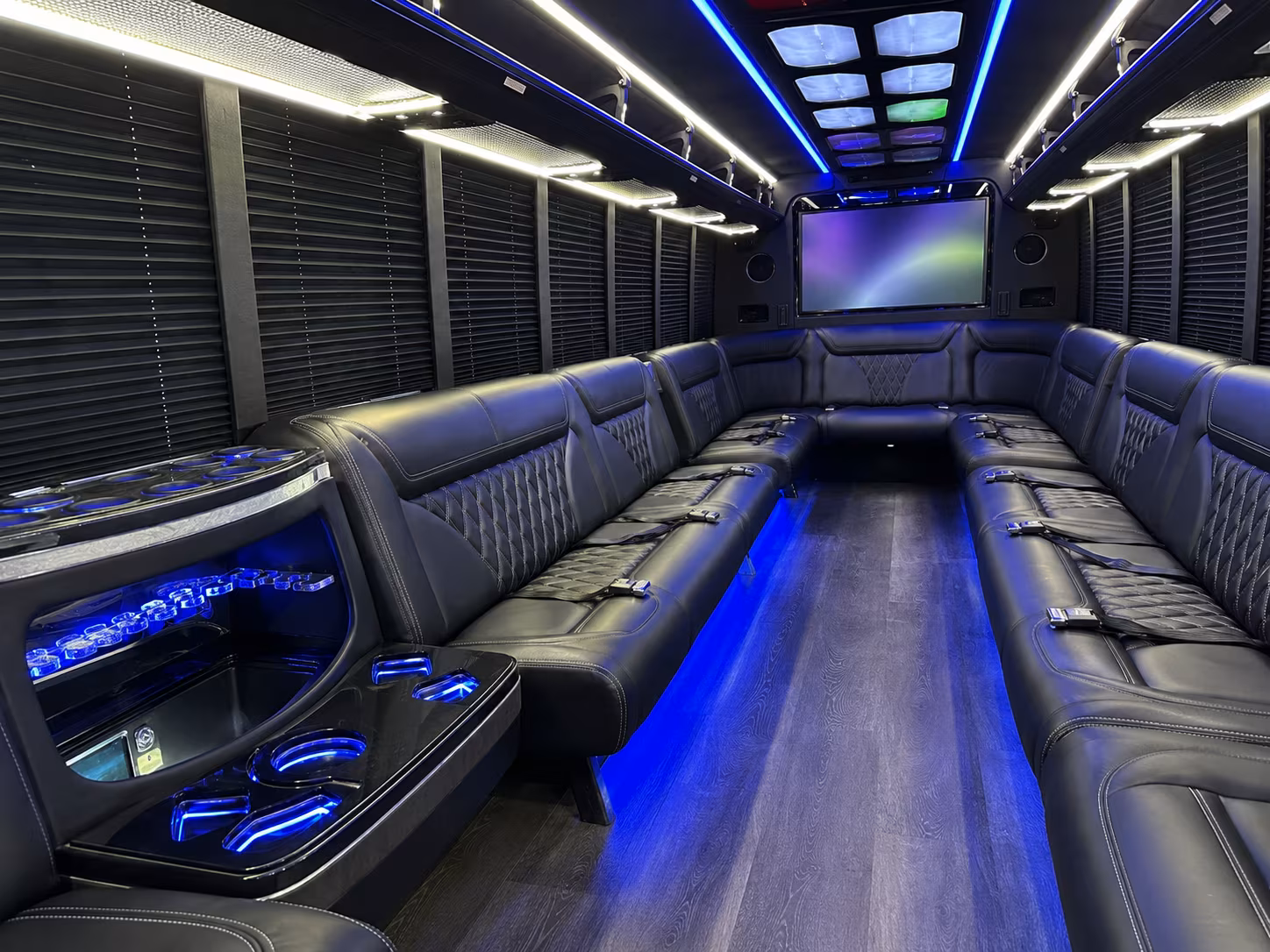 watsonville 20 passenger party bus inside